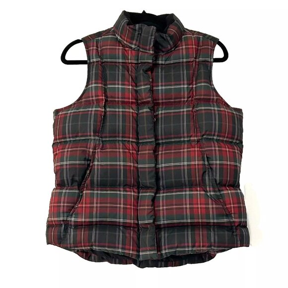 Eddie Bauer Plaid Goose Down Vest size Small - Picture 1 of 10